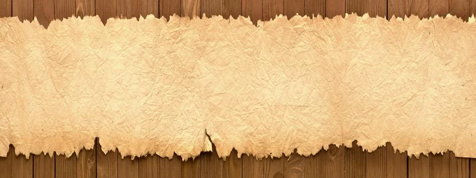 Panorama of old paper on the table, background texture Stock Photos