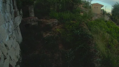 PANORAMA TO AN OLD WALL Stock Footage 93552814