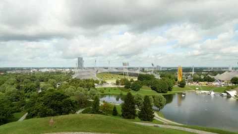 Panorama of the Olympiapark. Munich Stock Footage 114628835