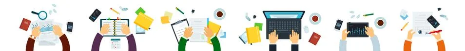 Panorama organization teamwork vector illustration in flat style. Stock Illustration
