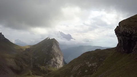 Panorama over the Dolomites Stock Footage 80147192