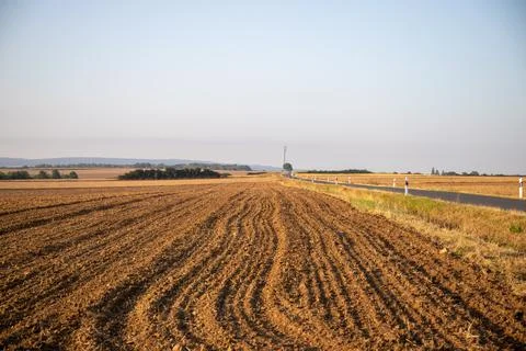 Panorama over fields Landscape in winter Stock Photos