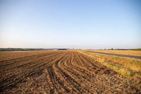 Panorama over fields Landscape in winter Stock Photos