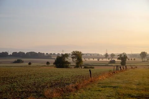Panorama over fields Landscape in winter Stock Photos