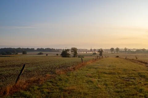 Panorama over fields Landscape in winter Stock Photos