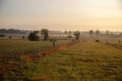 Panorama over fields Landscape in winter Stock Photos