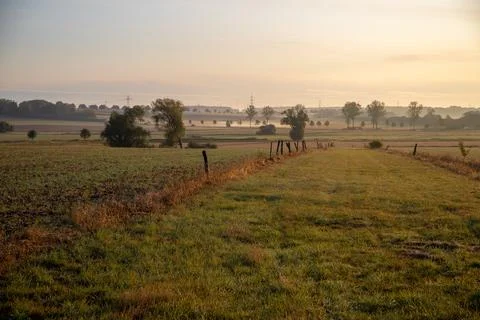 Panorama over fields Landscape in winter Stock Photos