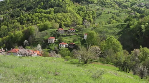 Panorama over the picturesque village of Gudevitsa Stock Footage 59350082