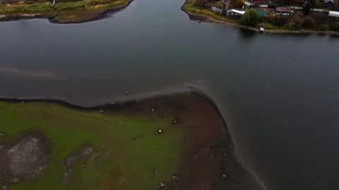 Panorama over the river in cloudy weather in Russia 스톡 동영상 168756310