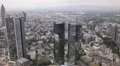 Panorama Pan Left Frankfurt Main Aerial View Skyline Business Financial District HD Footage