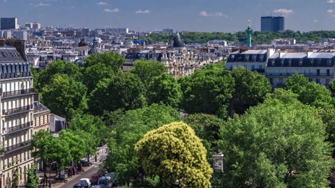 Panorama of Paris timelapse. View from Arab World Institute Institut du Monde Stock Footage 236936442