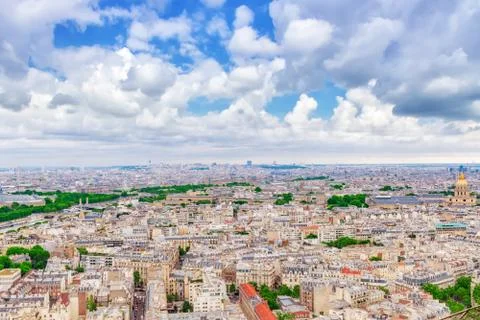 Panorama of Paris view from the Eiffel tower. Photos