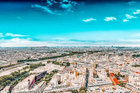 Panorama of Paris view from the Eiffel tower. Fotos Stock