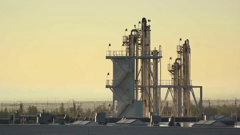 Panorama pipe factory Stock Footage 78796393