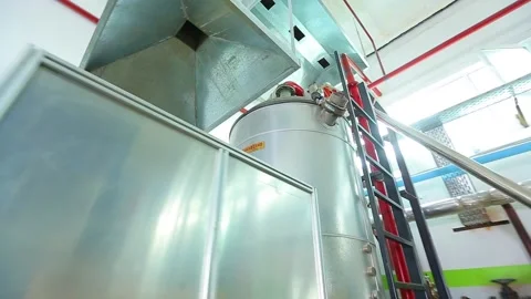 Panorama of plastic pellet pretreatment machine Video stock 162901191