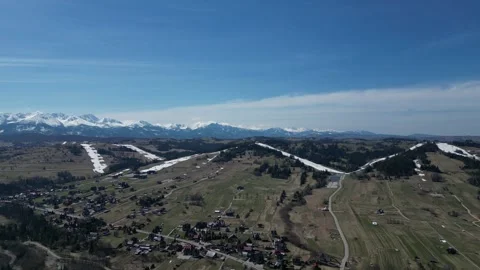 Panorama of the Polish Mountains Stock Footage 306849716