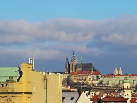 Panorama of Prague Castle Stock Photos