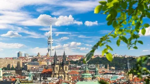 Panorama of Prague Stock Photos