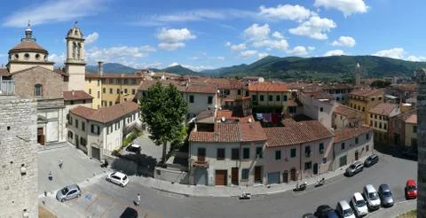Panorama of Prato from Emperor's castle Foto stock