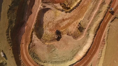 Panorama of the quarry. Barkhan sands. Development of minerals. View from above Stock Footage 75250639