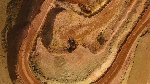 Panorama of the quarry. Barkhan sands. Development of minerals. View from above Stock Footage 75267960