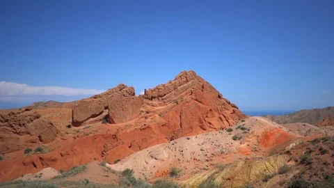 Panorama of the red mountains Stock Footage 94855172