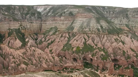 Panorama of Red Rocks in Rose Valley in Goreme National Park, Cappadocia, Turkey Stock Footage 332545461