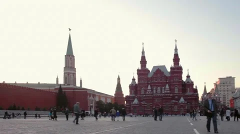 Panorama of Red Square in the evening, Moscow, Russia Video stock 61787731