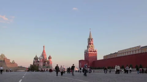 Panorama of Red Square in the evening, Moscow, Russia Video stock 61787754