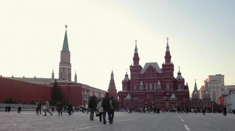 Panorama of Red Square in the evening, Moscow, Russia Video stock 61787762