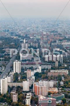Panorama of residential district in autumn Stock Photos