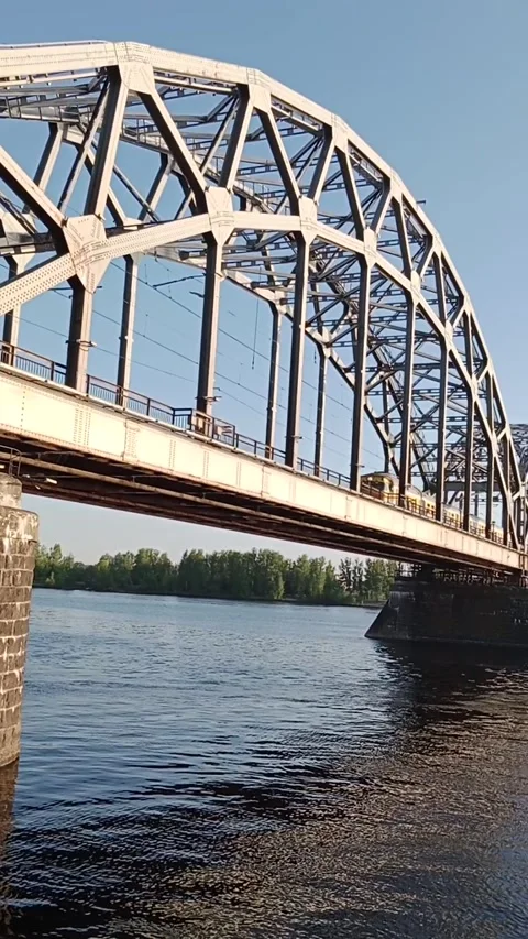 A panorama of Riga from the level of the canals and the Daugava River Stock Footage 275888425
