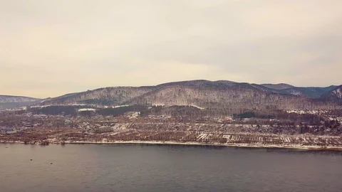 Panorama of the river from the drone 库存影片 89906267