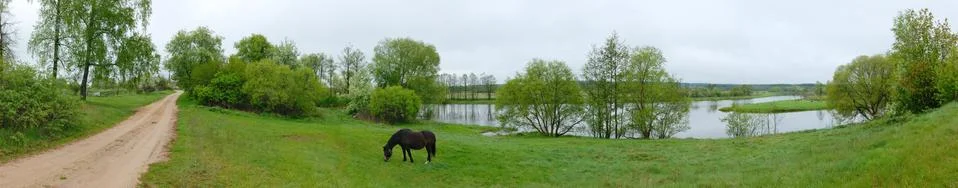 Panorama of the river Stock Photos
