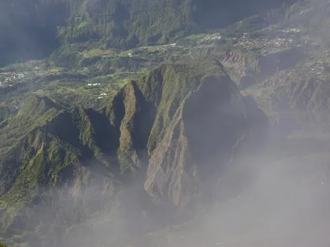 Panorama from Roche Ecrite with effects created by clouds Stock Photos