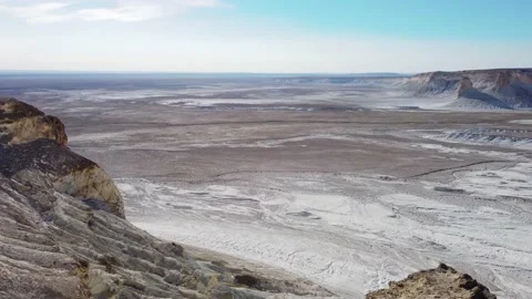 Panorama of rock formations of different sizes and shapes in a tourist locat Stock Footage 238527156