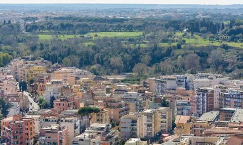 Panorama of Rome from the observation deck of the dome of St. Peter's Basilic Stock Photos
