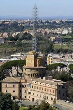 Panorama of Rome from the observation deck of the dome of St. Peter's Basilic Stock Photos