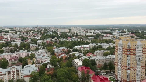 Panorama from the roof of a skyscraper to the city Stock-Footage 111063853