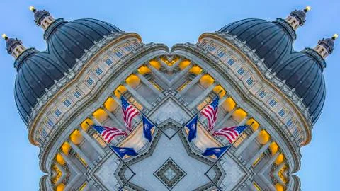 Panorama Rounded shape made with the dome of the capital 스톡 사진