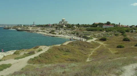 Panorama of the ruins of Chersonesos	 Video stock 68138900