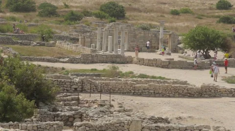 Panorama of the ruins of Chersonesos	 스톡 동영상 68138913