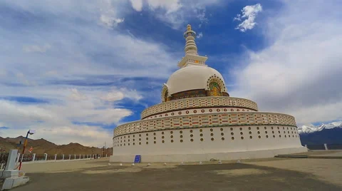 A panorama of the Santi Stupa Stock Footage 40839652
