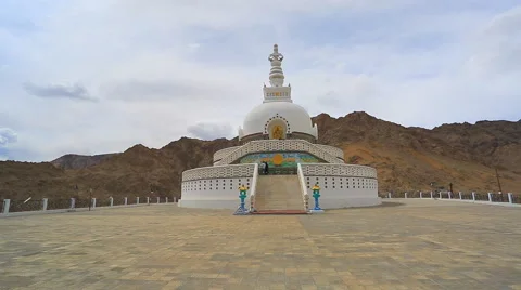 Panorama Santi Stupa on the input side Stock Footage 40839686