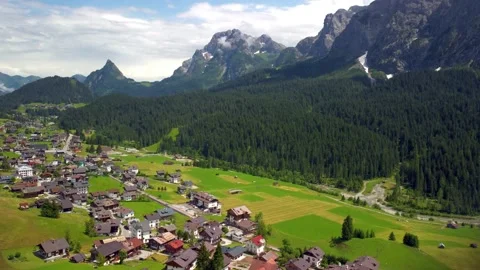 Panorama of the Sappada valley Video stock 158843062