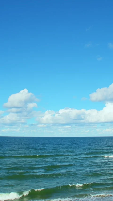 Panorama with sea and clouds Stock Footage 346035689