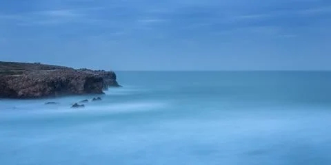 Panorama sea dramatic landscape. Stock Photos