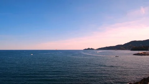 Panorama of the sea. Timelapse Stock Footage 94185880