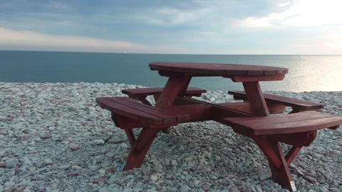 Panorama of the seashore with a stone beach Stock-Footage 279669468