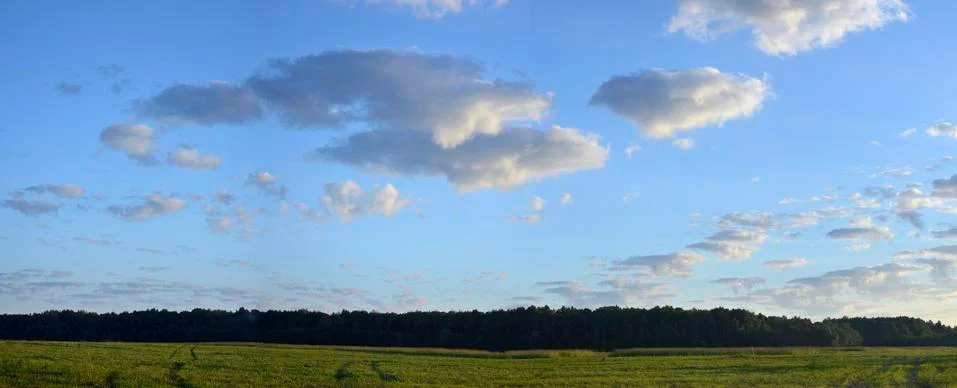 Panorama of the setting sun Stock Photos